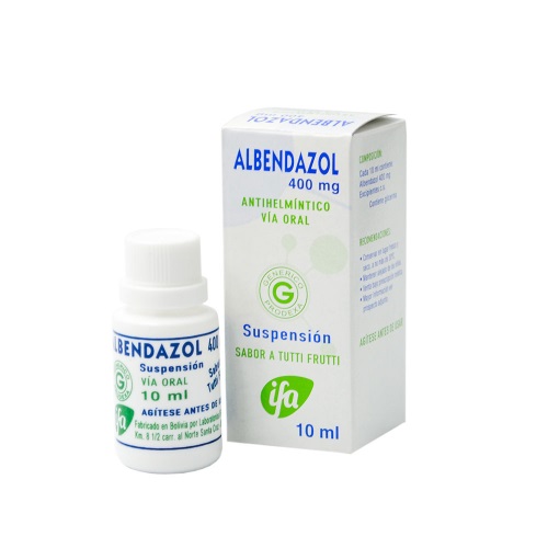 ALBENDAZOL 400 MG SUSPENSION 10 ML X1U