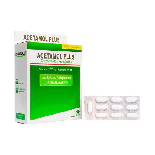 ACETAMOL PLUS PARACETAMOL 500MG / IBUPROFENO 400MG X10U 1TIRA TABLETA