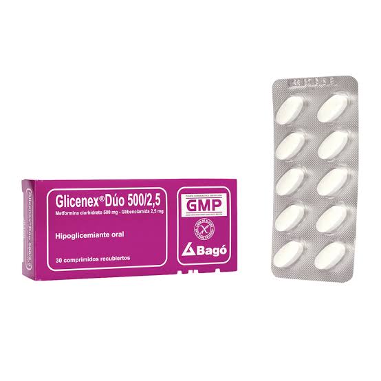 Glicenex Duo 500/2.5mg x1unidad (Bago caja x30-tira x10)