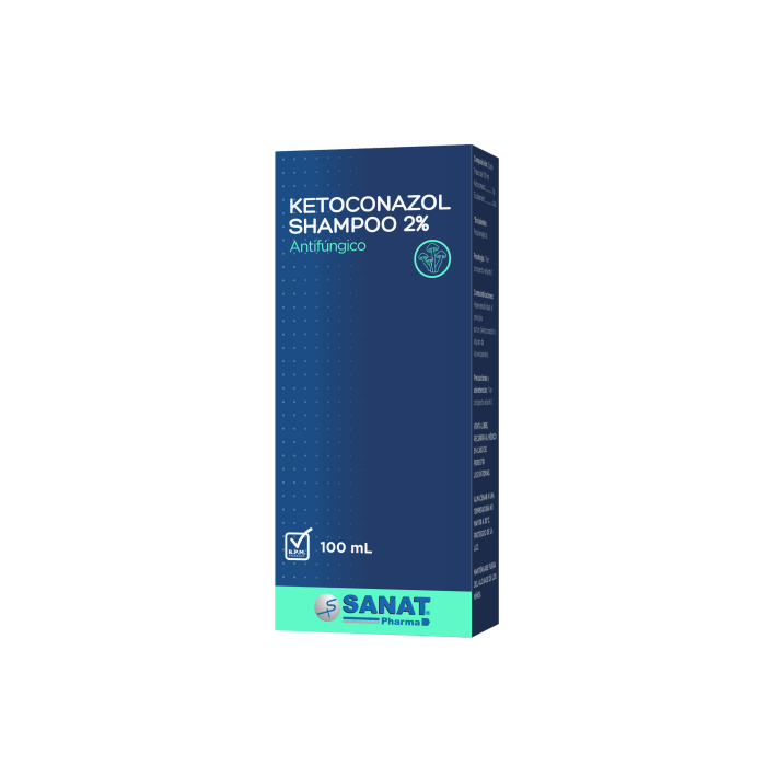 Shampo Ketoconazol 2%  100ml x1u (Sanat)