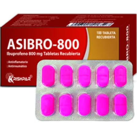 Asibro-800  Ibuprofeno 800mg Comp x10u 1Tira (Krishpar)