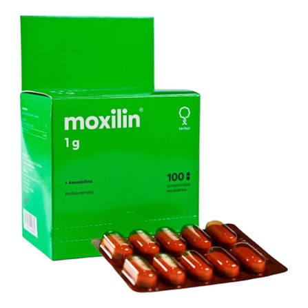 Moxilin 1G Amoxicilina x1unidad Tableta (Terbol caja x100-tira x10)