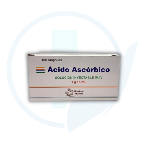 Acido Ascorbivo-Vitamina C  Ampollas Solucion Inyectable 1g/5ml (Mhedical Pharma)