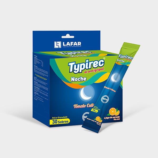 Typirec Noche Antigripal Sabor Naranja x1unidad Sobre (Lafar caja x30)