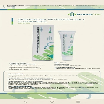 Gentamicina, Betametasona y Clotrimazol Crema 15g x1u (PharmaCare)
