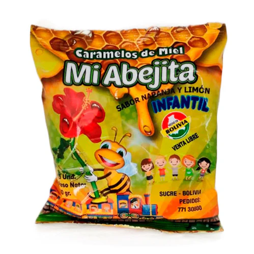 Mi Abejita Infantil Caramelos Naranja y Limon 12Caramelos x1u bolsa